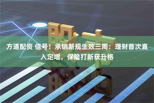 方道配资 信号！承销新规生效三周：理财首次直入定增，保险打新获升格