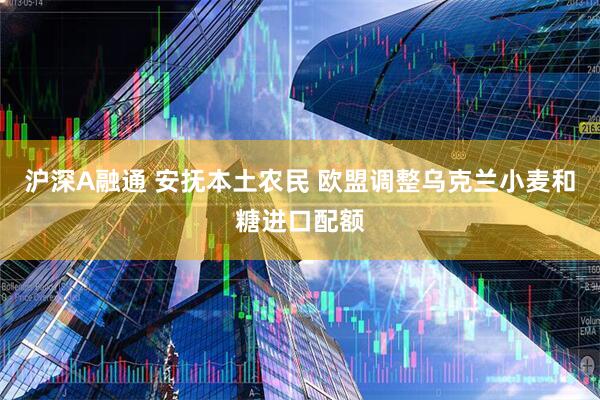 沪深A融通 安抚本土农民 欧盟调整乌克兰小麦和糖进口配额